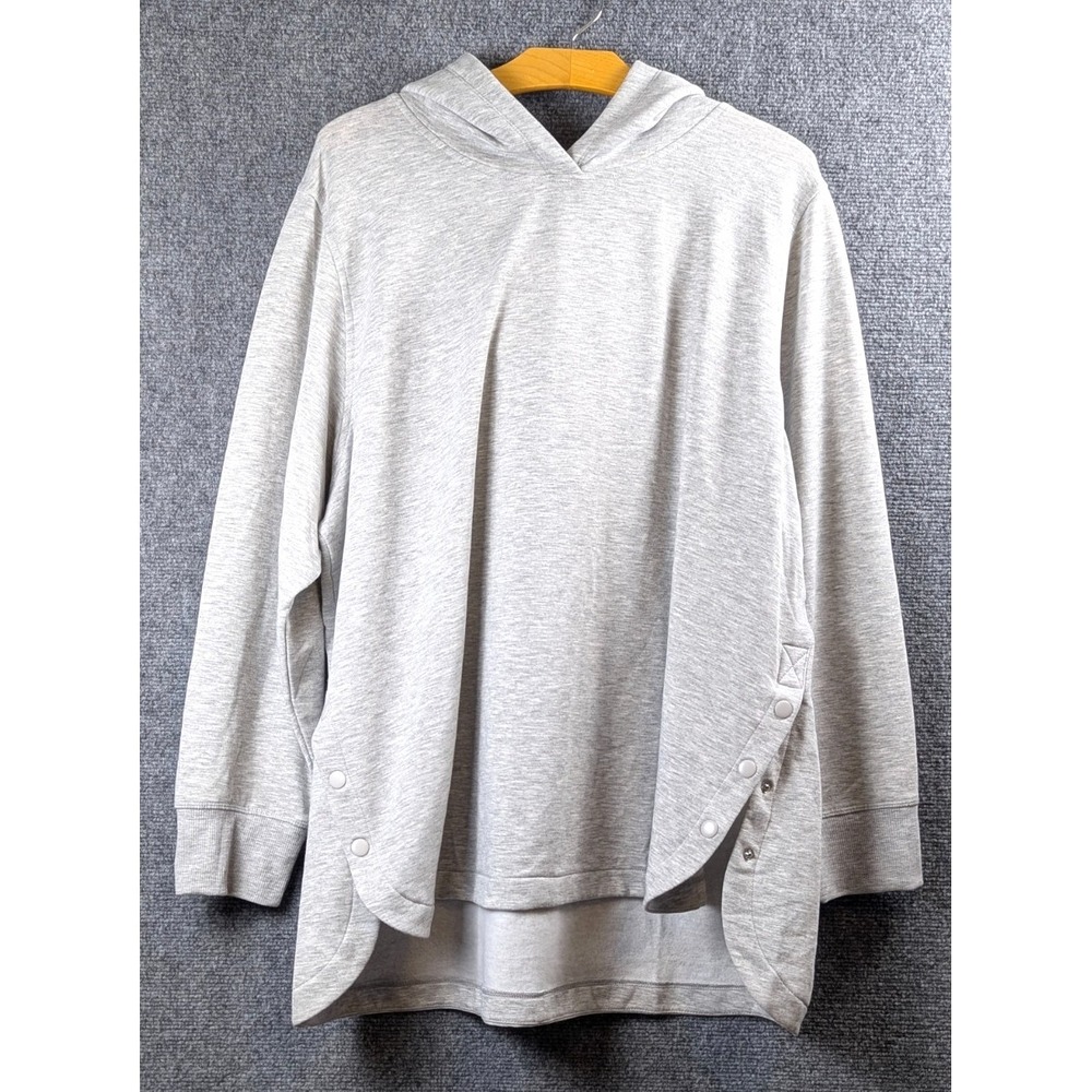 Style & Co Plus Snap Side Hoodie Tunic Sweatshirt Gray 3X Women's NWT